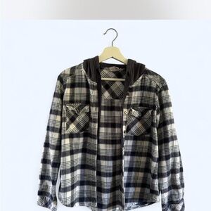 Columbia Black and Gray Checkered Shirt
